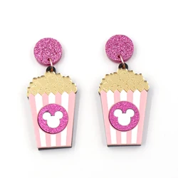 1pair New arrival CN Drop Mouse Head Popcorn TRENDY Valentine's Day Acrylic earrings Jewelry for women