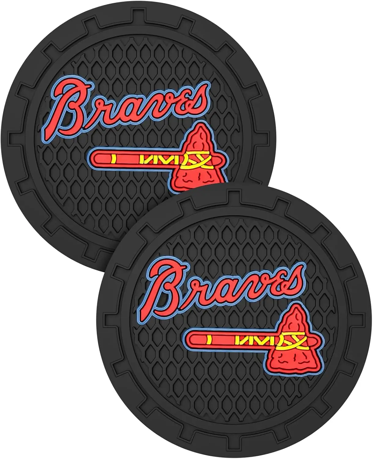 

Автомобильные подстаканники для бейсбольных вентиляторов Atlanta Braves, силиконовые нескользящие автомобильные подставки для автомобильного подстаканника, аксессуары для салона автомобиля