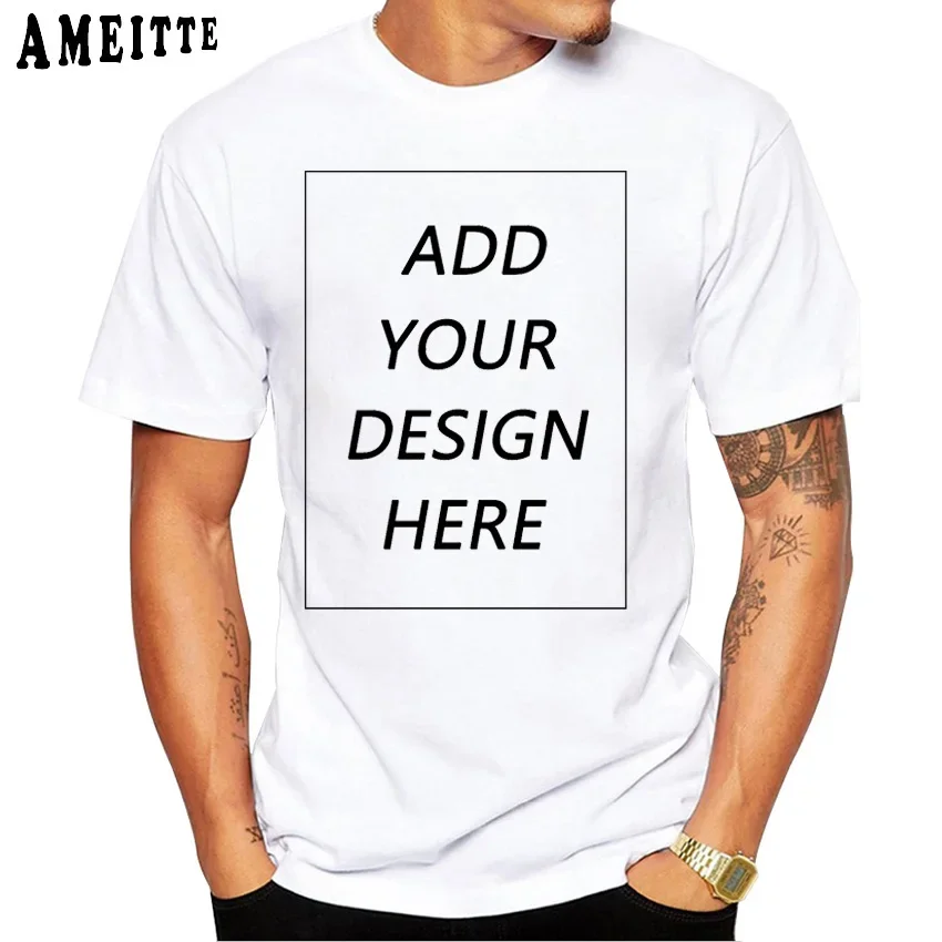 DIY Photo Logo Birthday Customized Printed T-Shirt Your OWN Design Picture Custom Couple Tshirt Brand Text My Pet Car Casual Tee