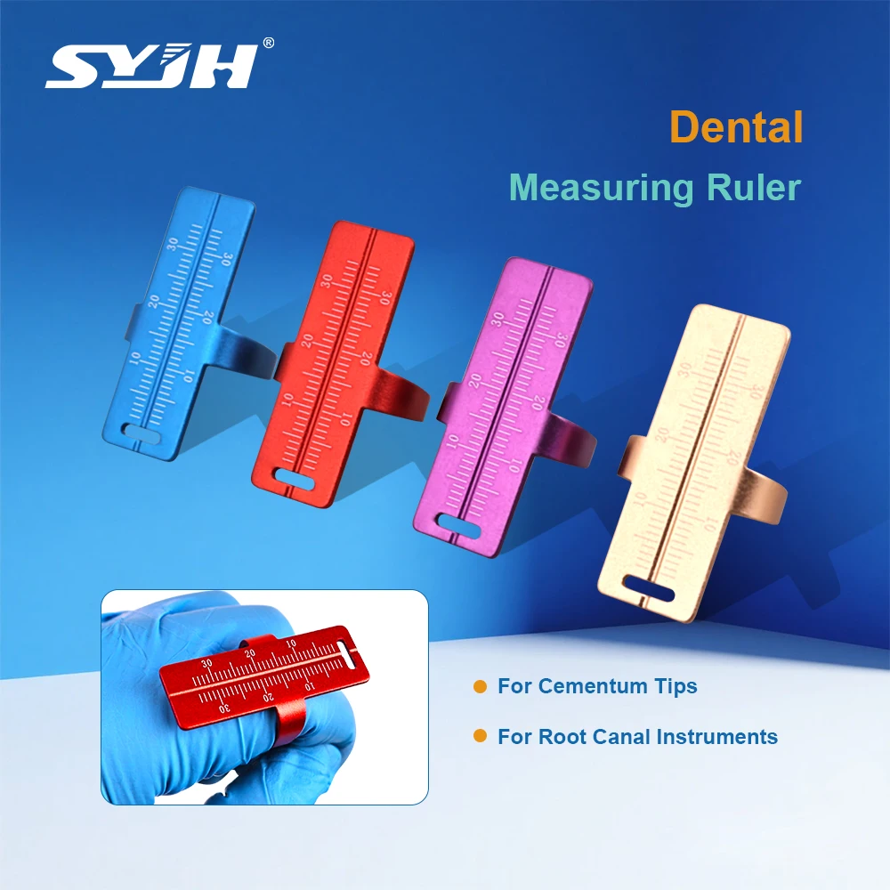 SYJH Dental Root Canal Measure Rulers Tooth Span Measuring Ruler Colour Aluminium Finger Used Rulers Dentistry Instrument Tools