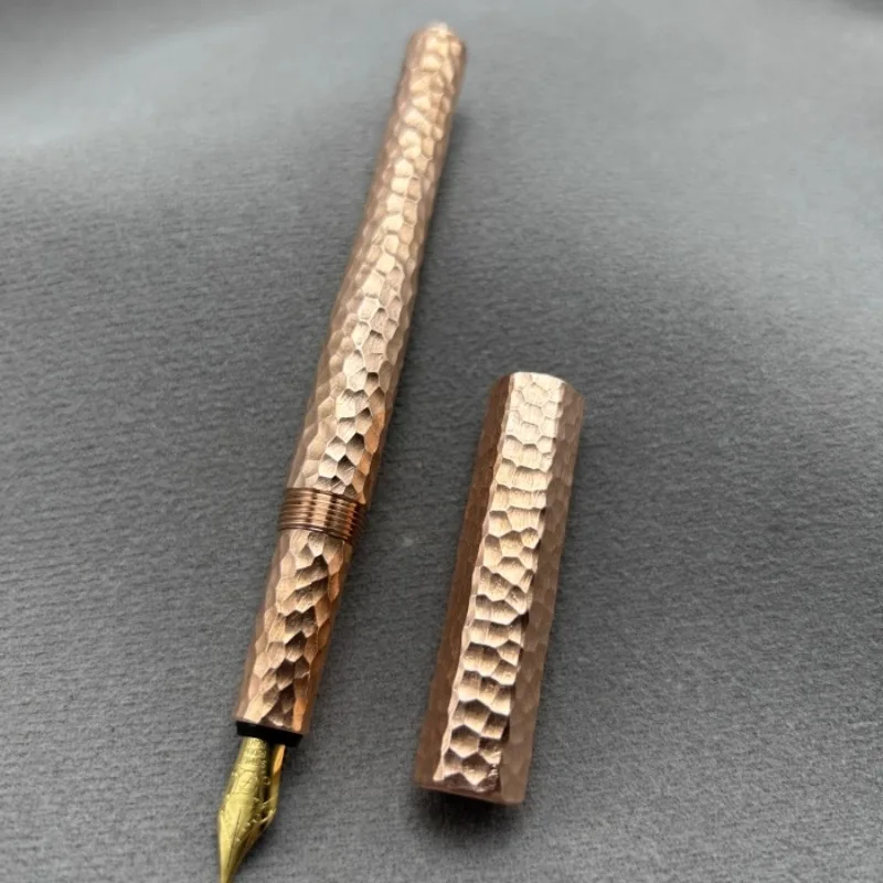 

BALAOYE Original Purple Copper Handmade Hammered Fountain Pen Luxury Germany No. 5 Schmidt Tip Writing Gift Collection Ink Pens