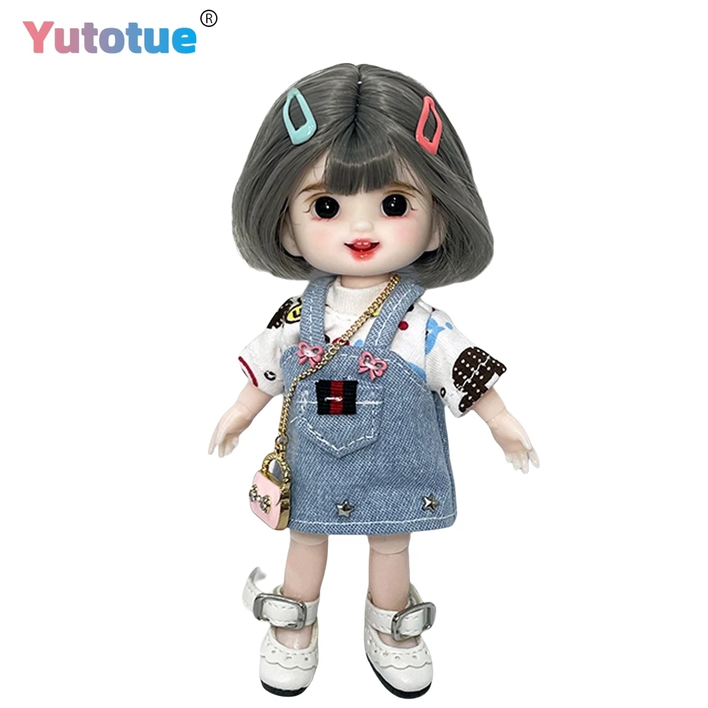 

YUTOTUE 16 см кукла BJD, милая мини-кукла для девочек, макияж для лица, полный комплект одежды, парики, подвижный детский подарок, реалистичный