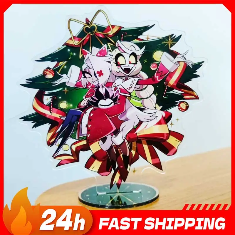 Hell Inn Anime Peripherals Christmas Vaggie Figure Chaggie Acrylic Stand Vagatha Standing Plate Collectible Desk Ornaments Toys