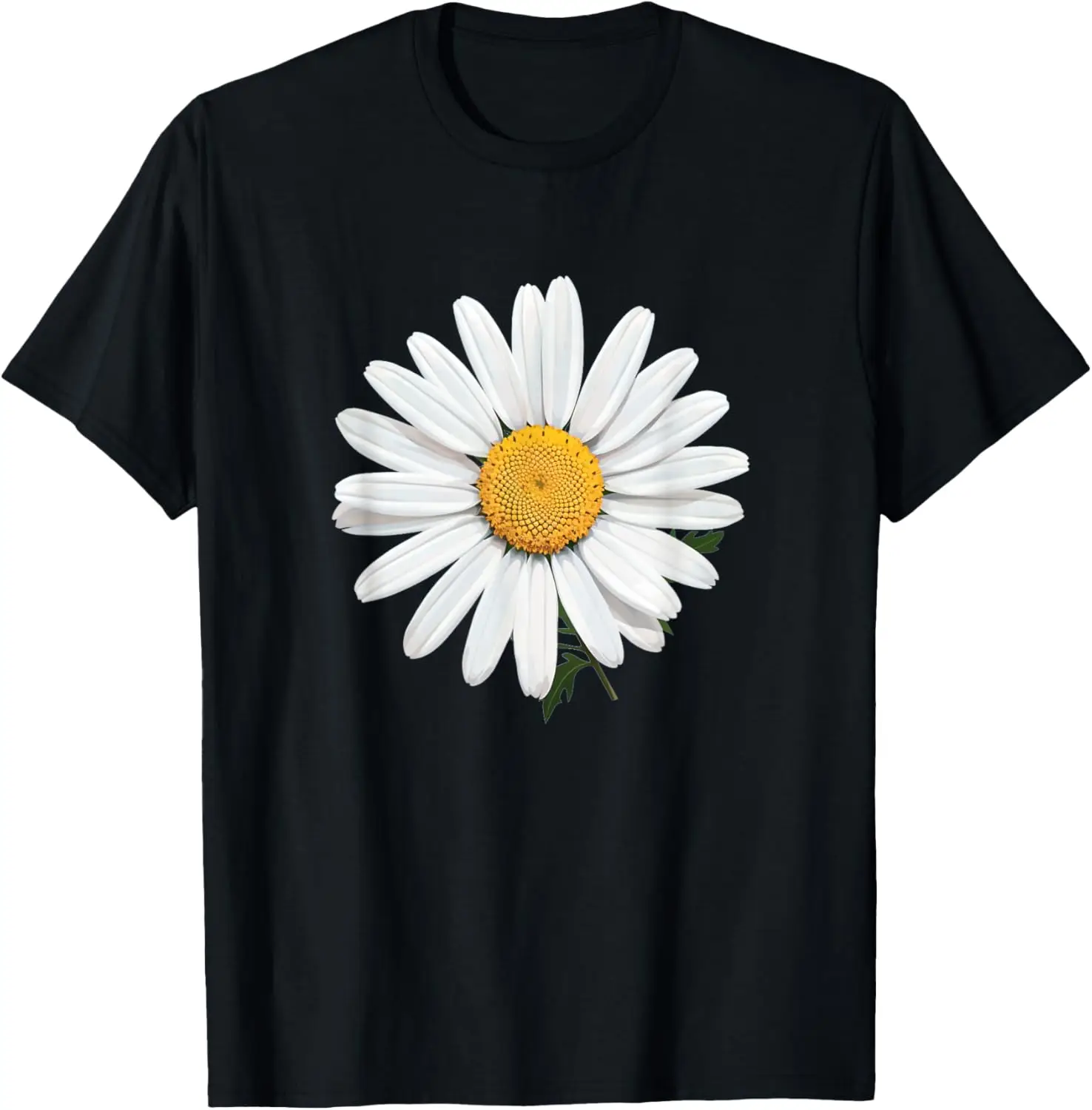 Daisy Flower Graphic Print Men's Cotton T-Shirt Breathable Short Sleeve Casual Tee
