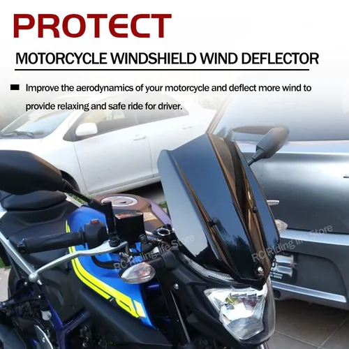 Imagen 2 del producto Para Yamaha MT03 MT 03 MT-03 2016-2019 parabrisas de motocicleta protector de viento Deflector de pantalla deporte Touring Racing soporte de parabrisas