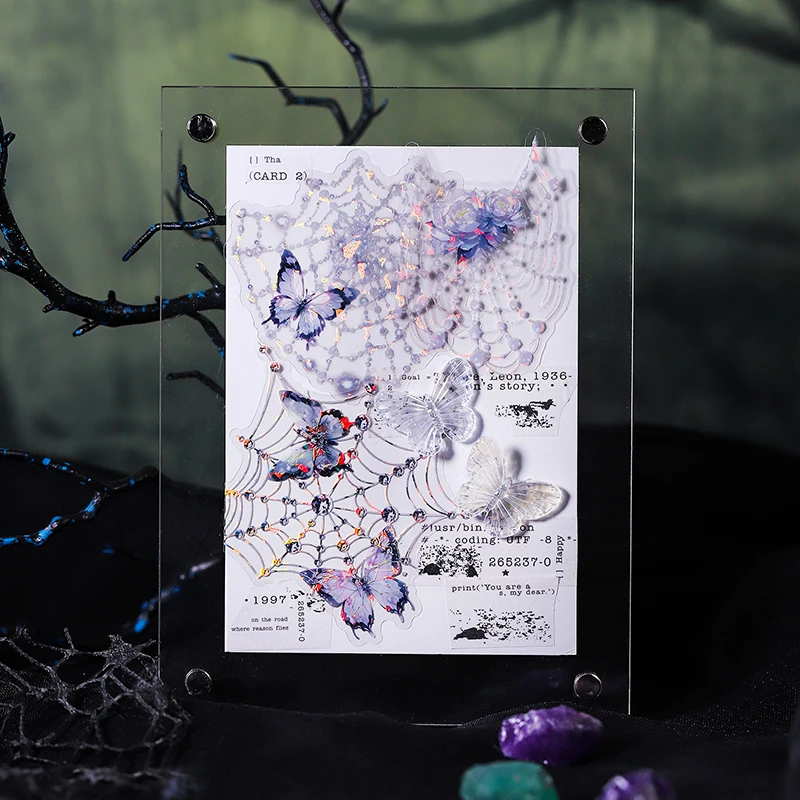 20 개/갑 스파이더 원더랜드 미술 용품 ​​표본 스티커 애완 동물 핸드북 DIY Scrapbooking 저널 콜라주 장식 문구