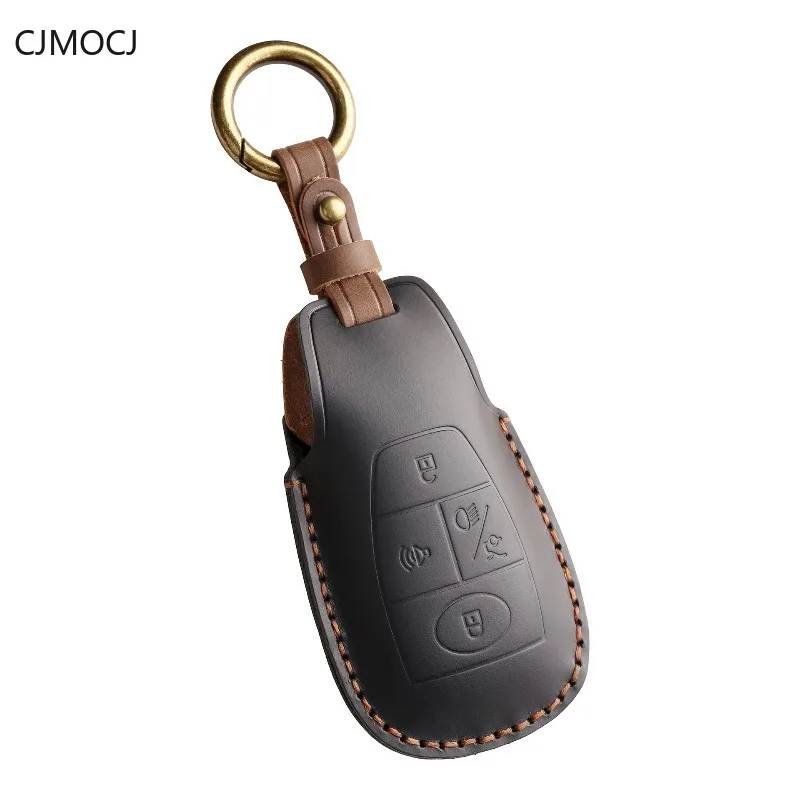 Premium Genuine Leather Key Cover Case for Beijing Auto BJ40 (2020) - Protective Key Fob Shell Keybag Keychain