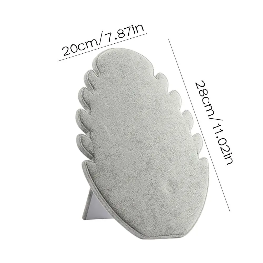 Fashion Leaf Shape Necklace Display Board Velvet Foldable Jewelry Collection Rack Necklace Storage Holder Jewelry Store