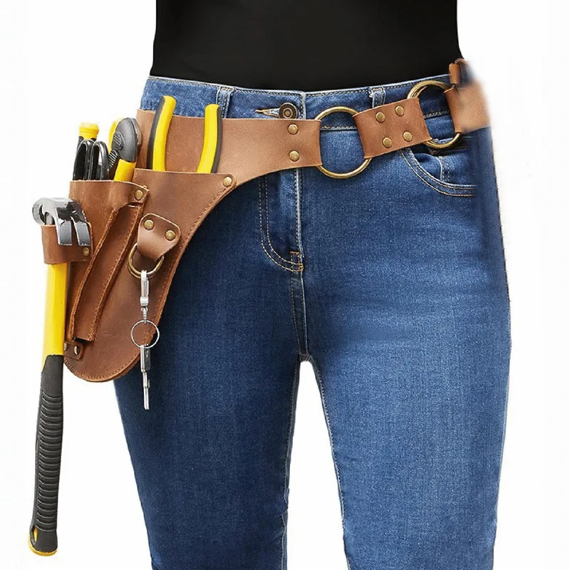Punk Rivet Garden Tool Waist Bag Portable Tool Pouch  Gardener Carpenter Electrician Multifunctional Tool Storage Bag In Stock