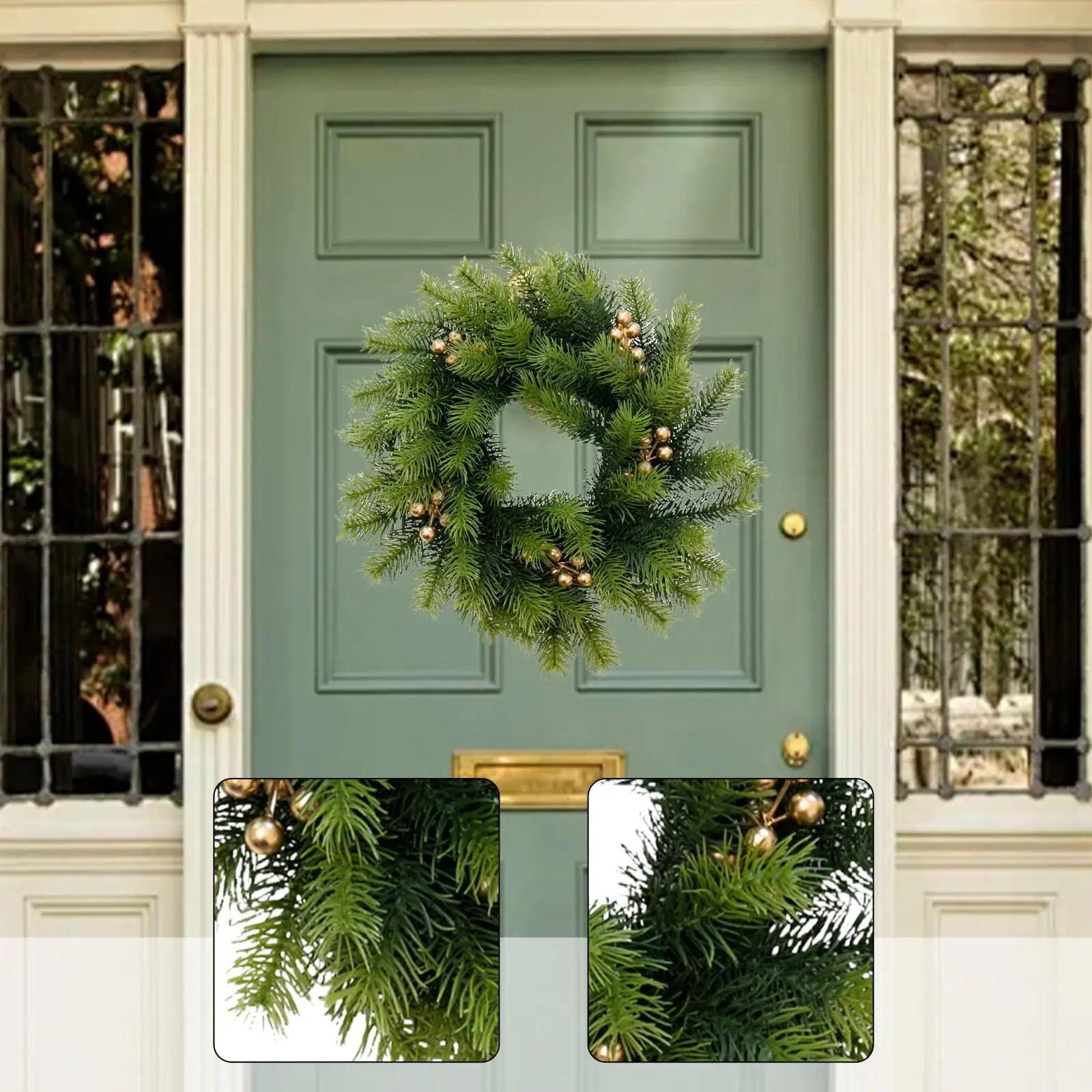 

Artificial Pines Wreath Hanger Summer Garland for Photo Prop Hotel Halloween