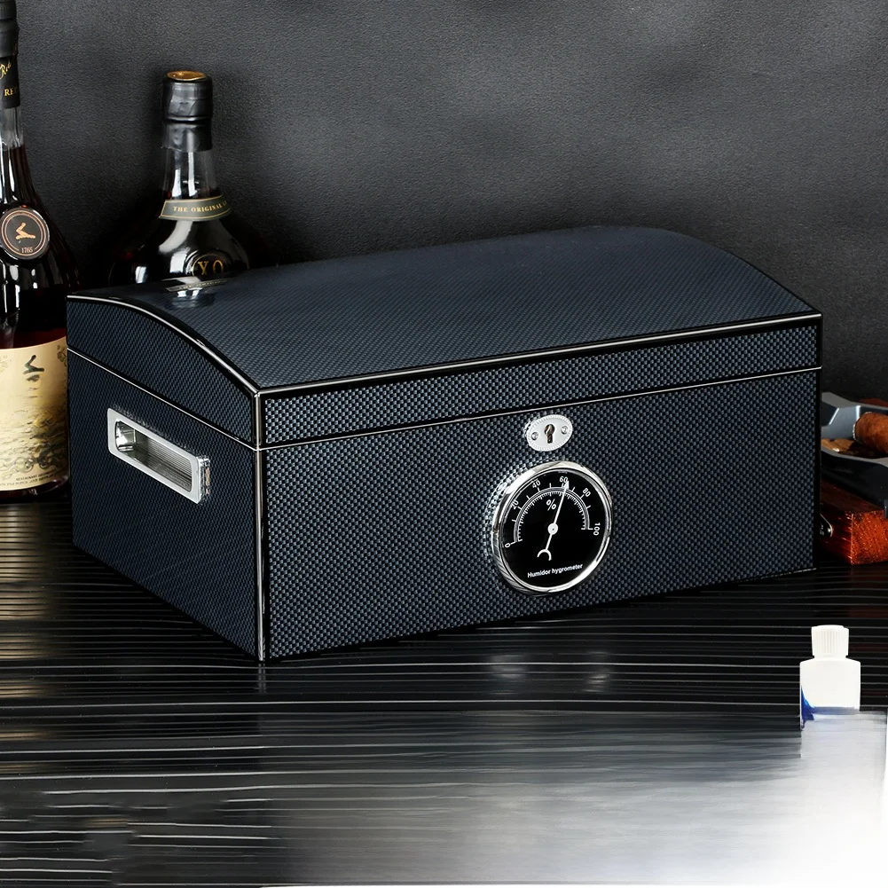 

Вместительный кейс для сигар из кедрового дерева с увлажнением, герметичный, влагозащищенный, аксессуар для курения, футляр для хранения сигар