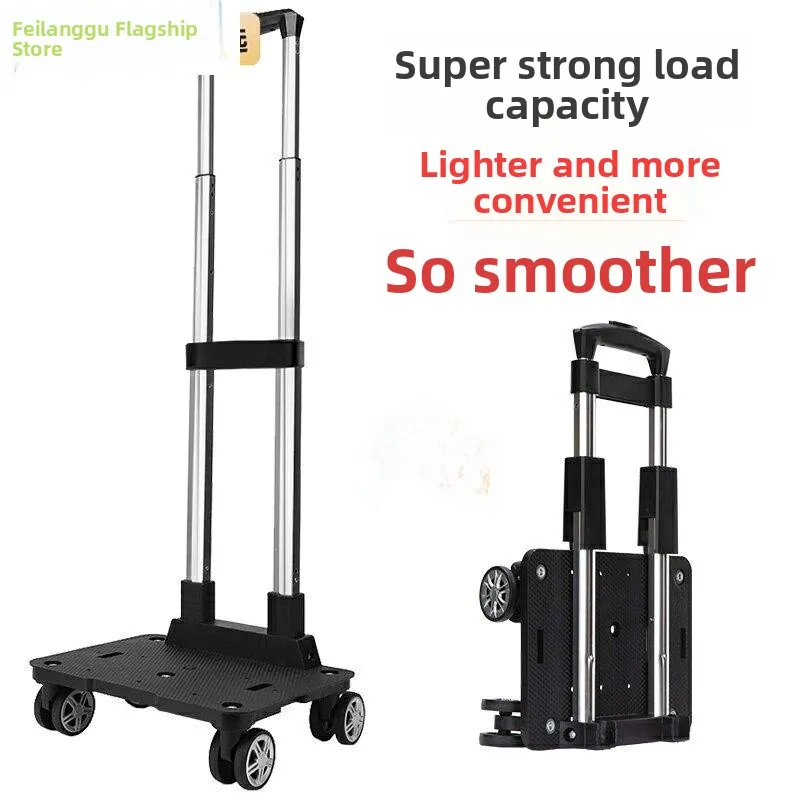 

Collapsible Aluminum Alloy Lightweight Retractable Handle Shopping Cart Portable Vegetable Buying Car Household Trailer
