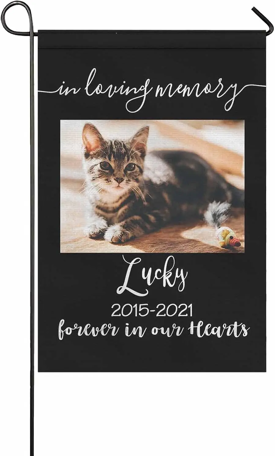 

Personalized in Loving Memory Pet Flag, Customize Flag with Cat Dog Photo Name Date Forever in Our Hearts Black Garden Flag Yard