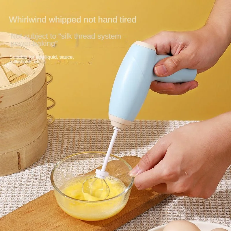 Handheld Electric Bottle Cleaner Silicone Brush 3-Speed Kitchen Egg Beater Cake Cream Mixer Batter Maker