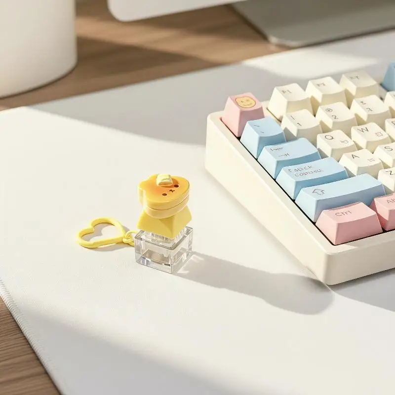 Funny Rabbit Pig Keyboard Fidget Toys Keychain Finger Button Clicker Decompression Toys With Colorful Lights Rechargeable Toy