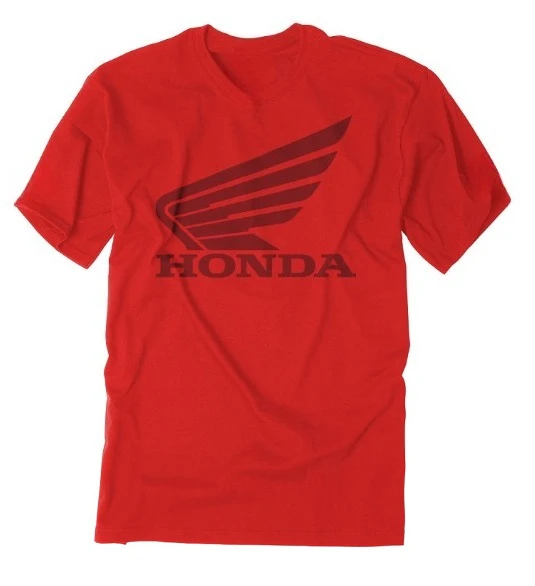 

Honda Men's Cotton T-Shirt Red Wing Logo Sports Street Style Casual Summer 2025 Summer