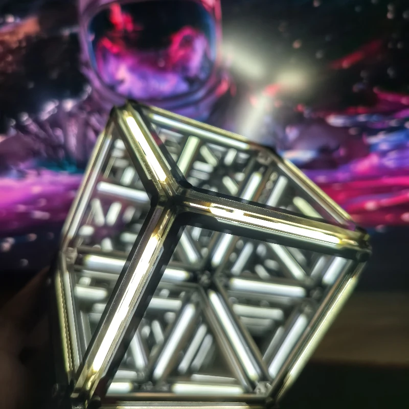 

2026 New E-sports Desktop Tech Atmosphere Light 4D Space Hypercube Creative Night Light, Gaming Decoration Accessories