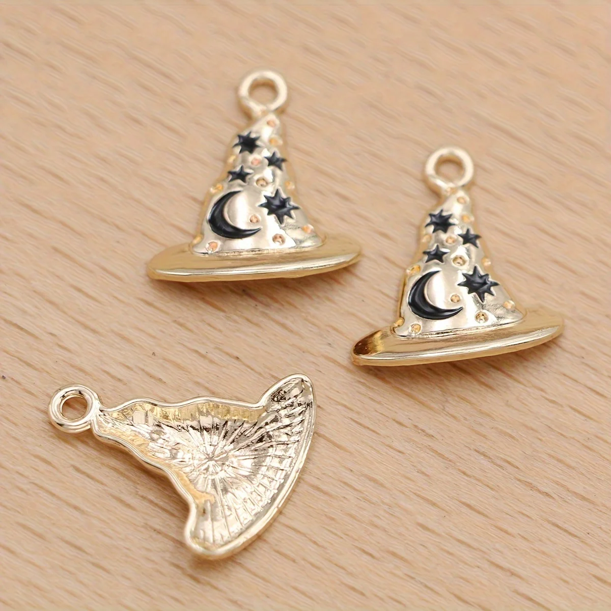 10Pcs Gold Plated Enamel Wizard Hat Charm Pendant for Jewelry Making Necklace Earrings Accessories DIY