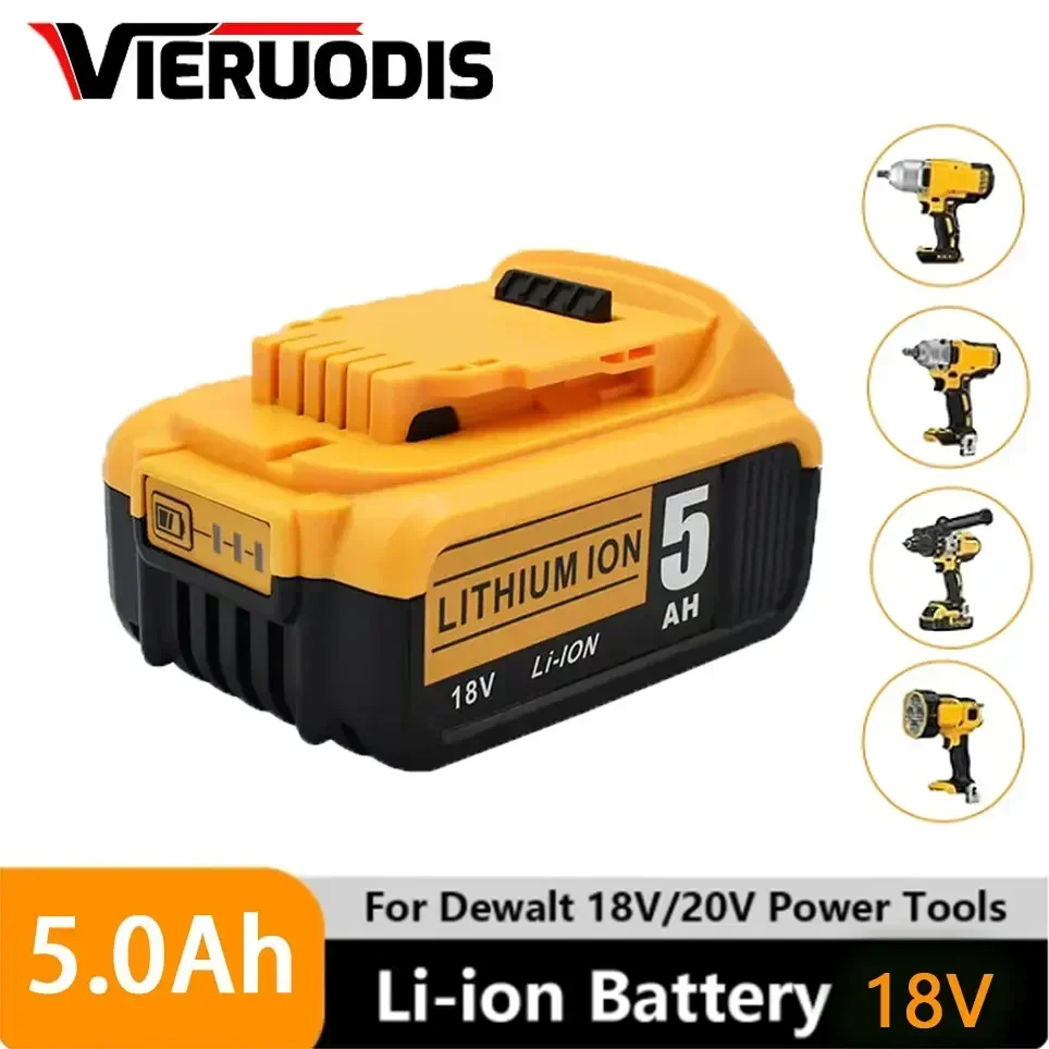 18V 5Ah 6Ah 8Ah 18650 Lithium Battery for DeWalt power Tools DCB184 DCB200 rechargeable electric tool set 20v 5000mah Battery