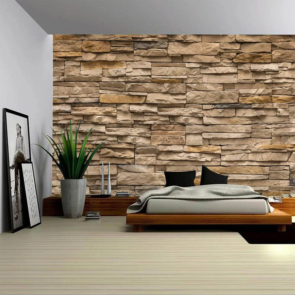 

Stone wall imitation old wooden tapestry multiple patterns and sizes soft wall hanging cloth for home background wall decoration