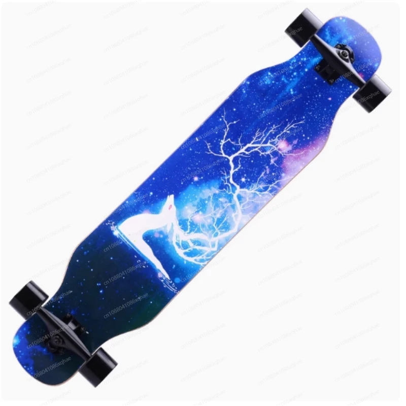 106cm Beginner Skateboard Longboard Maple Flat-Plate Double Rocker Board Steel Bearing PU Wheels Children Adult Skate Board