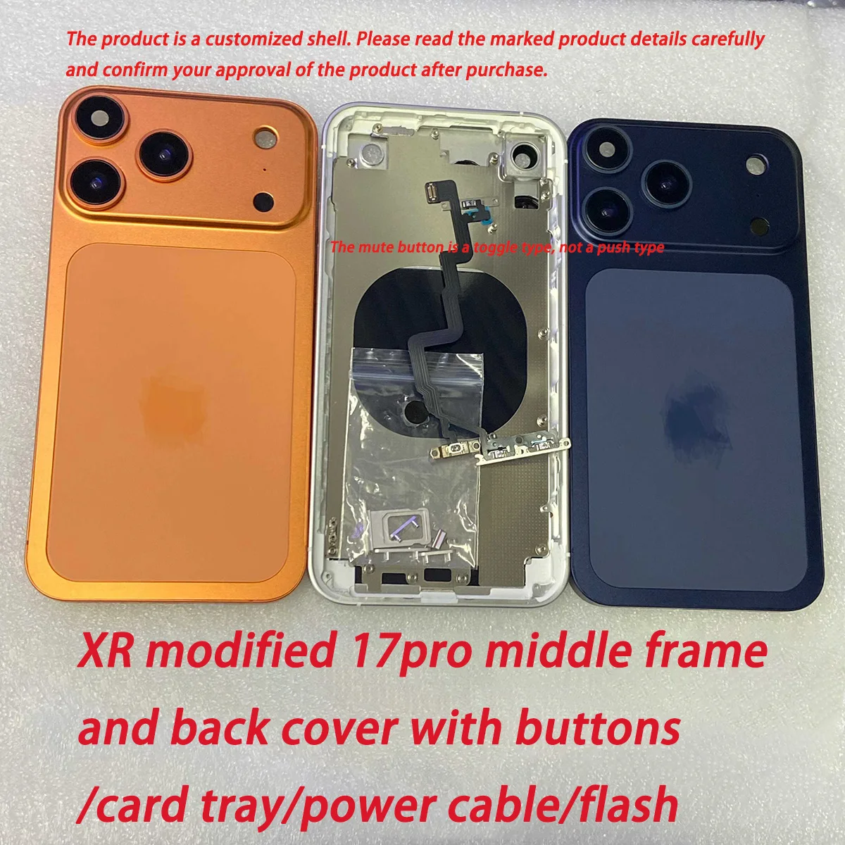 Adequado para celular Apple XR a 17PRO moldura intermediária e modificação da tampa traseira