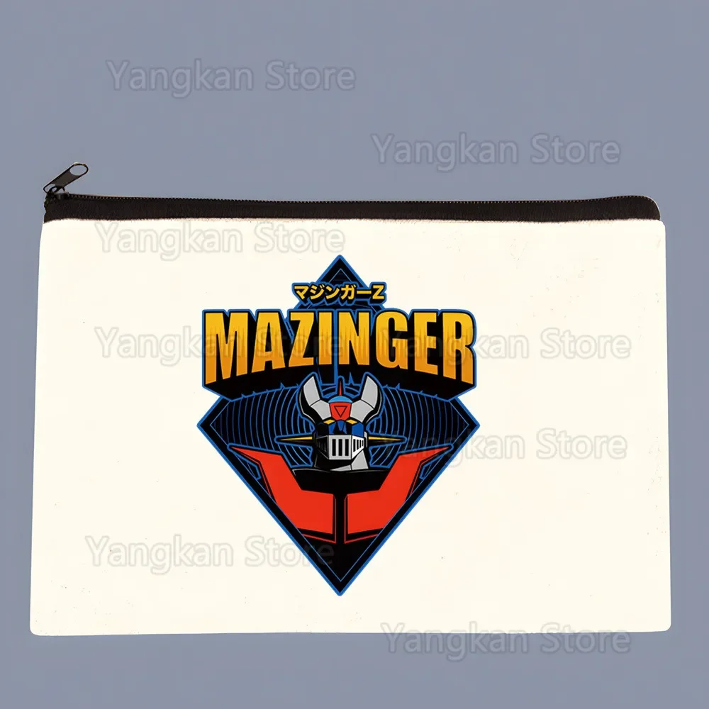 Mazinger Z Anime Robot  Simple Canvas Coin Purse Cute Cartoon Key Case Lady Bag Coin Storage Bag