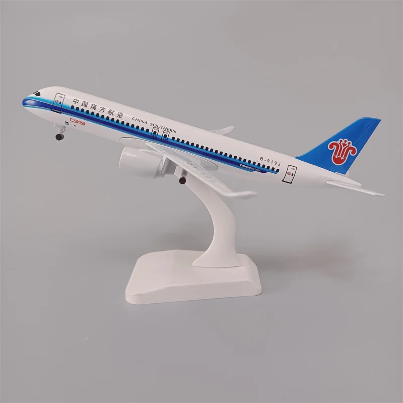 19cm Air China Southern COMAC C919 Airlines Aircraft Diecast Airplane Model Plane Aircraft with Wheels Landing Gears Aeroplane