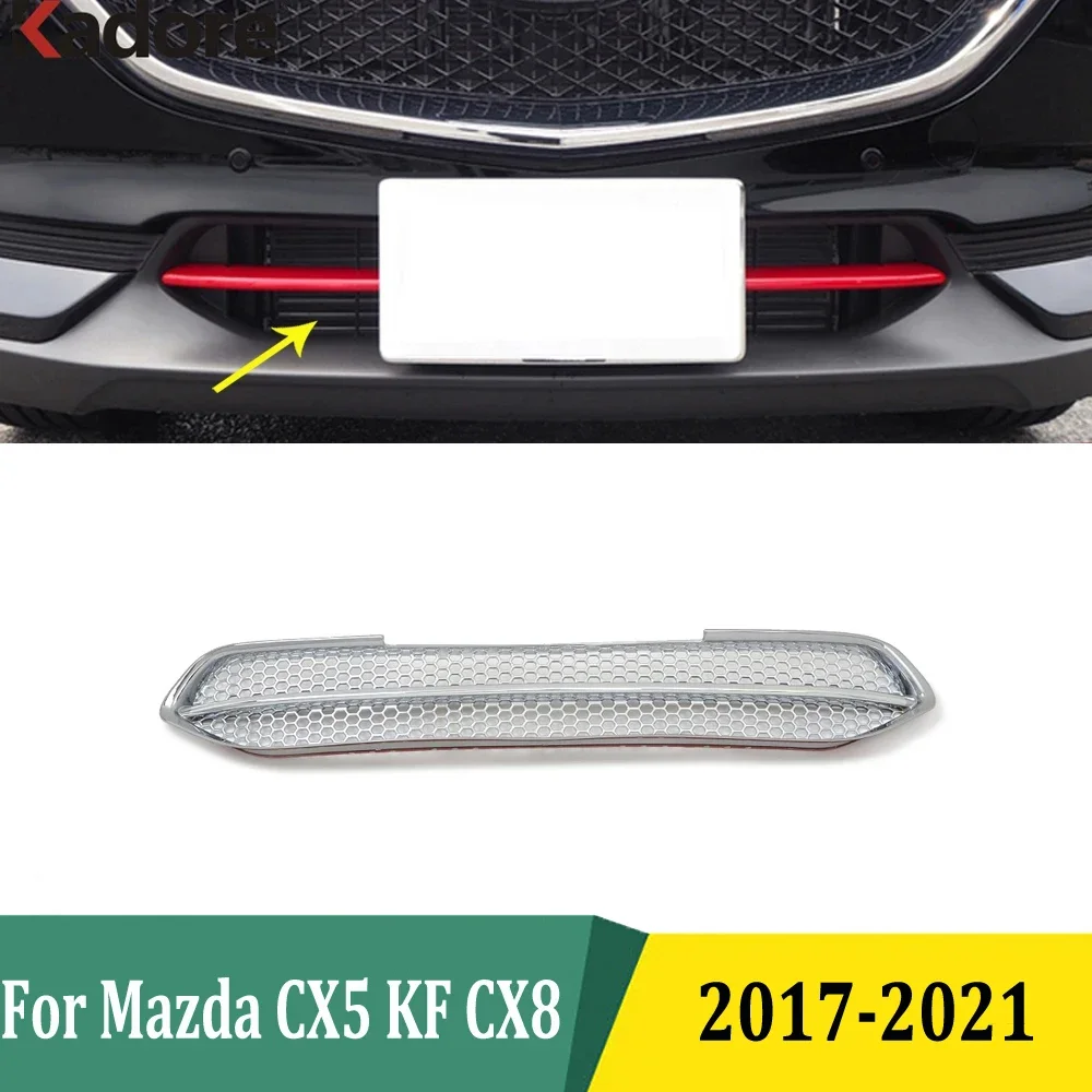 

For Mazda CX-5 CX5 KF CX8 CX-8 2017-2024 Chrome Front Bottom Center Grill Cover Trim Car Exterior Sticker Accessories