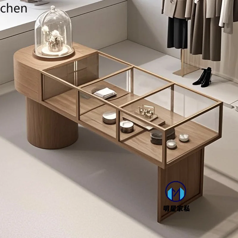 

HXL clothing store Nakajima display cabinet, water table glass jewelry display cabinet