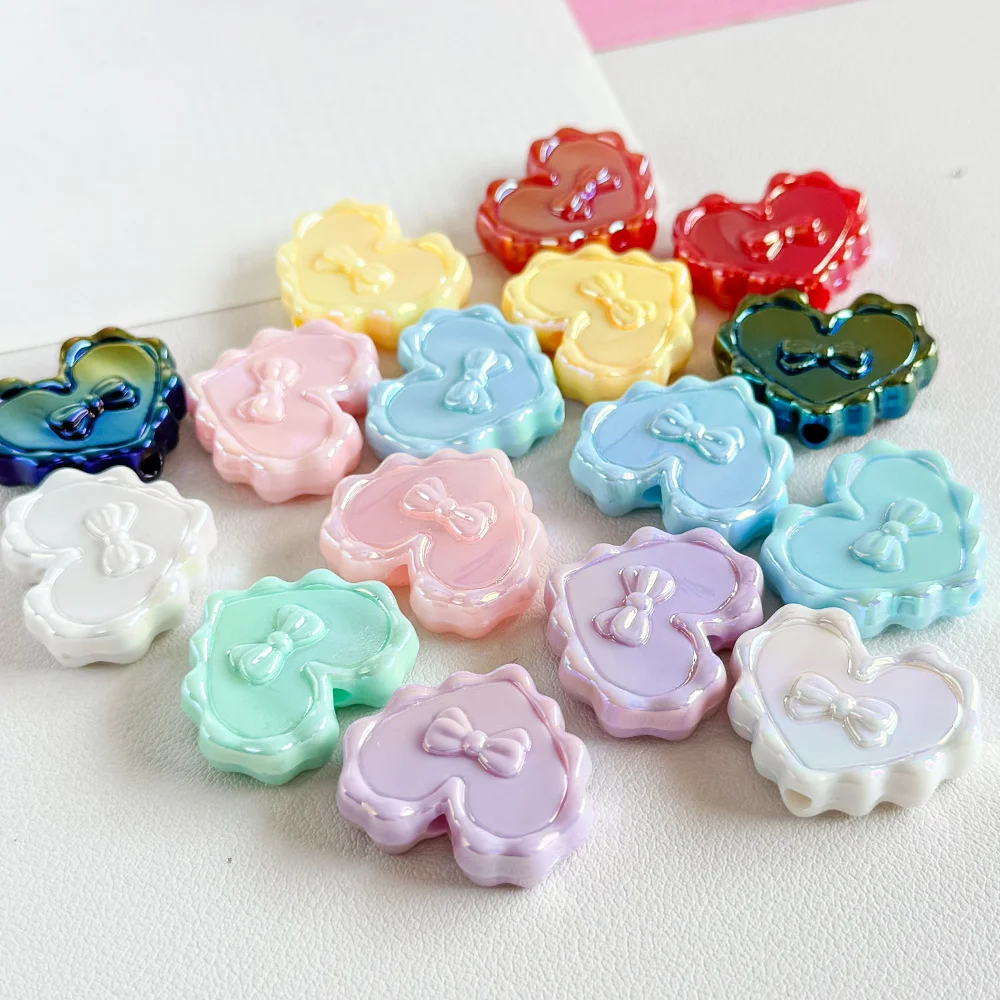 

Cordial Design 100Pcs 24*28MM Acrylic Bead/Heart Shape/DIY Beads/Aurora Effect/Hand Made/Jewelry Findings & Components/DI #19257