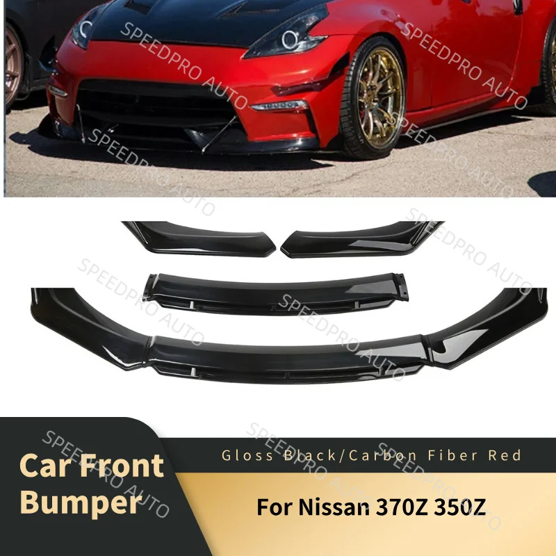 

Front Bumper Lip For Nissan 370Z 350Z Car Spoiler Splitter Body Kit ABS Bumper Canard Lip Splitter Auto Accessories Black