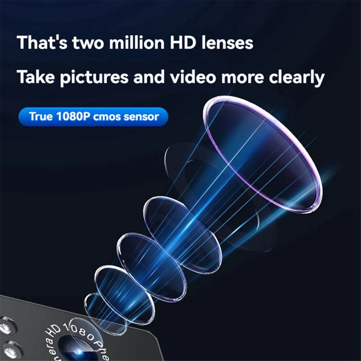 TEH-eKamera Terpasang di Kepala 1080p HD Perekam Lampu Sensor Lampu Depan Isi Ulang Seluler untuk Berkemah dan Luar Ruangan