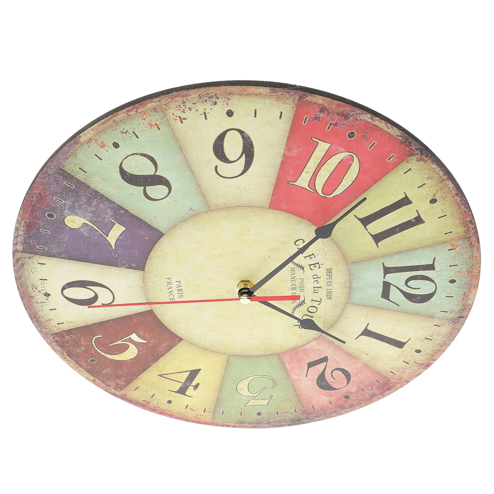 

34Cm Wooden Wall Clock Vintage Round Silent Non-Ticking Home Decor Living Room Office Lounge Waterproof Moistureproof
