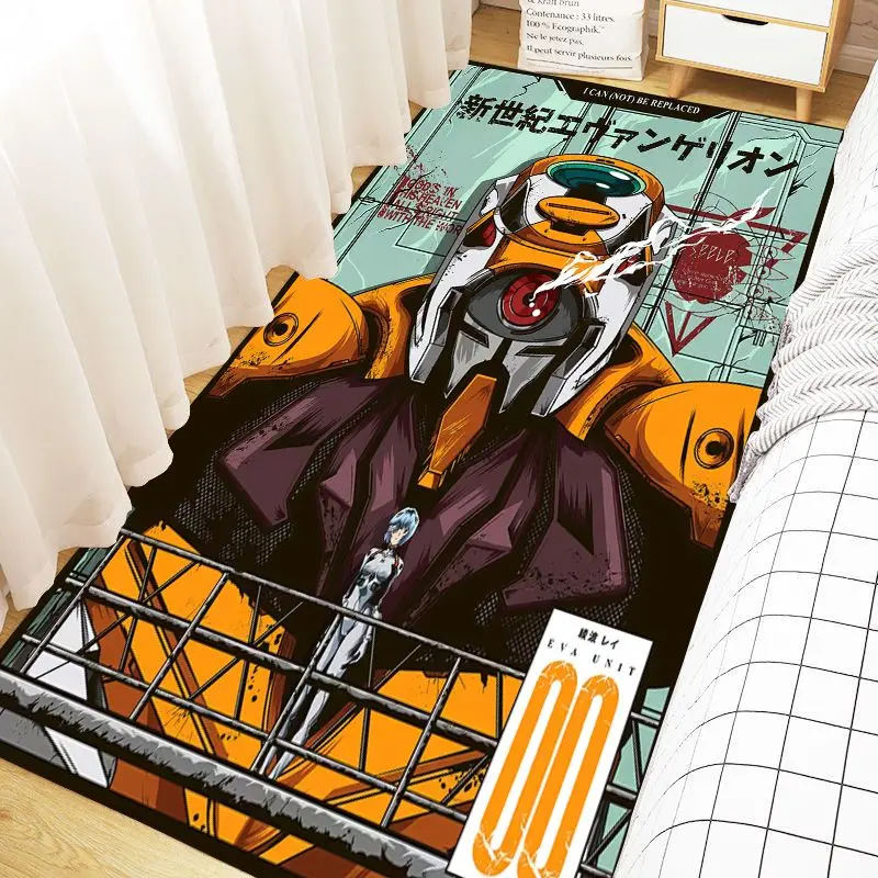 EVANGELION Cartoon Anime Surrounding Asuka Ayanami Rei EVA Mecha Living Room Bedroom Bedside Velvet Carpet Door Decoration Mat