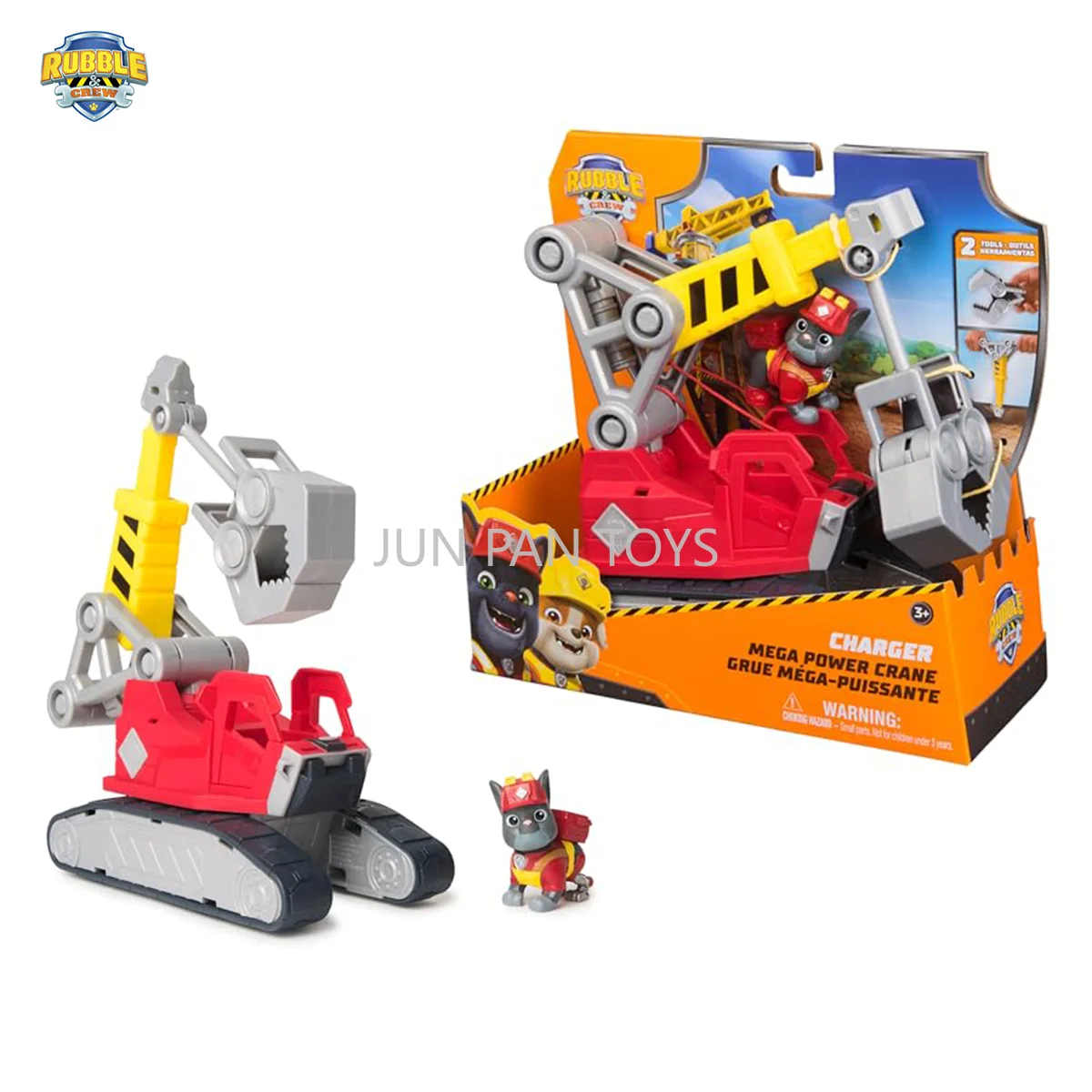 Patrulha pata escombros tripulação carregador mega potência guindaste brinquedo caminhão figura de ação veículo playset cão modelo crianças brinquedos presentes aniversário