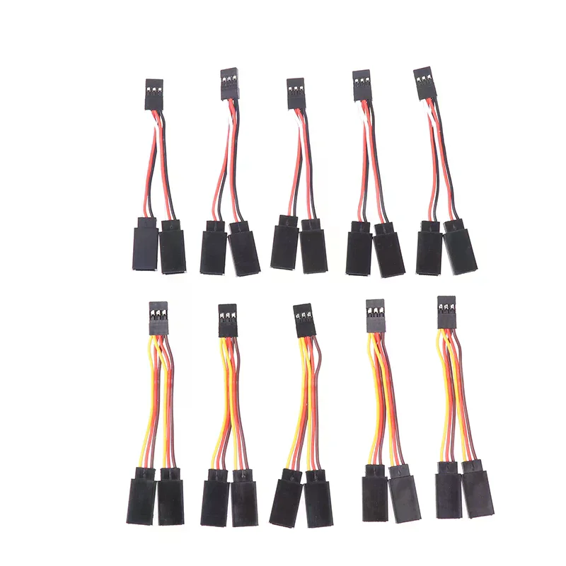 5 Pcs JR/Futaba Style Servo 1 To 2 Y Harness Leads Splitter Cable Male To Female Extension Lead Wire For RC Models 7Cm Hot Sale