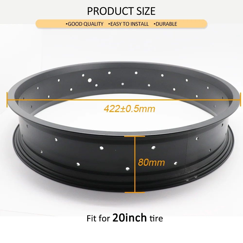 20/26 4.0Inch Snow Bike Rims 80mm Width Fat Tire Rim 36 Holes Fat bike Cycling Replacement Aluminium Alloy No Return No Exchange