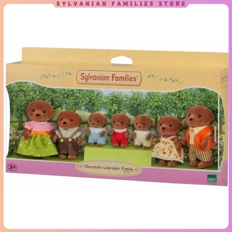 Original Sylvanian FamiliesClothes Sorpresa เฟอร์นิเจอร์ตัวเลข Houes ช็อกโกแลต labrador ครอบครัวเด็กสุนัขสาวของเล่นของเล่น