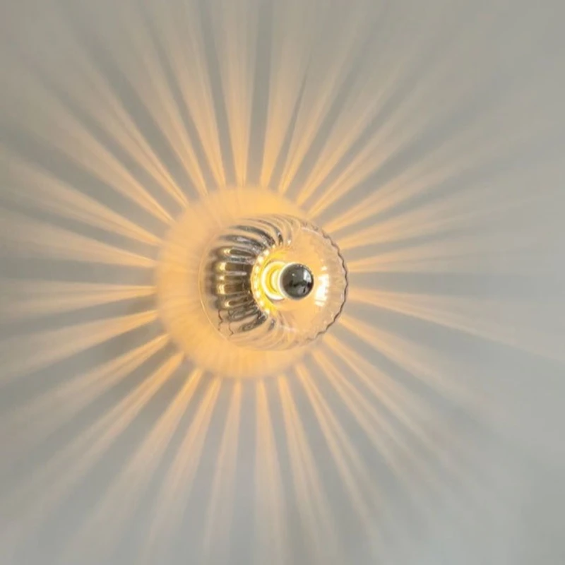 

Sunflower Glass Wall Lamp Nordic Retro Personalized Lighting Fixture for Balcony Corridor Staircase Foyer