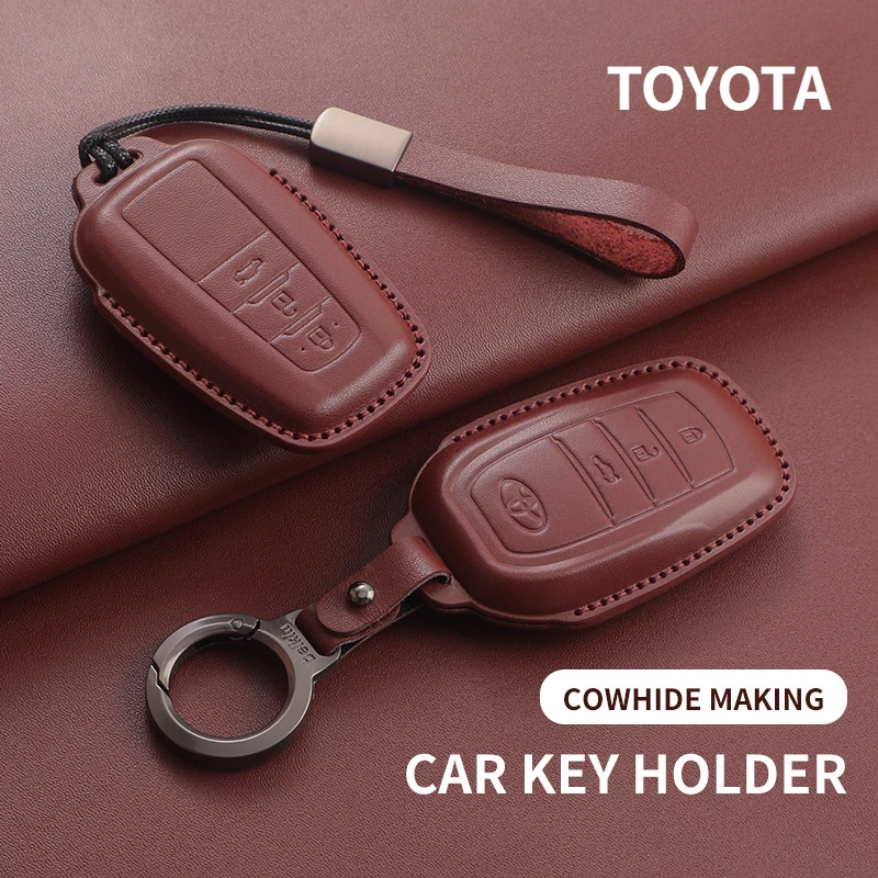Skórzane etui na kluczyk samochodowy do Toyoty BZ3 RAV4 Avalon Prado Crown HARRIER CHR Corolla CAMRY 2025 Akcesoria samochodowe