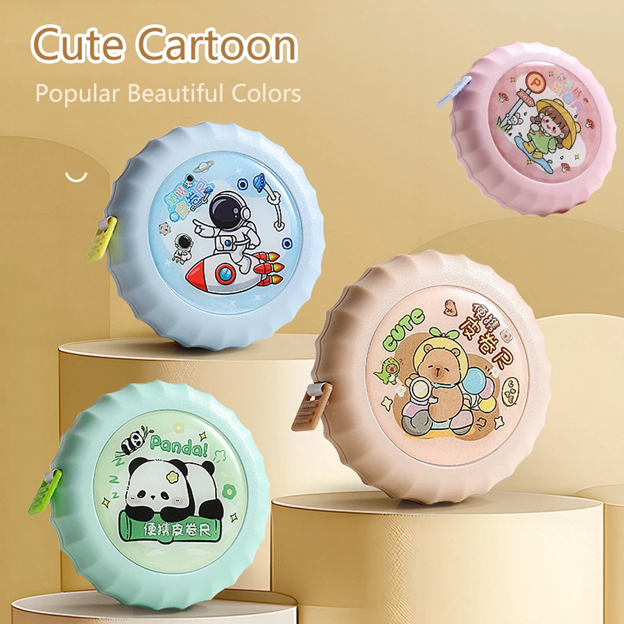 2Meter/79Inch Cartoon Mini Retractable Tape Measure, Self-Lock Double Scale Soft Ruler for Sewing, Body, Craft & Home Office