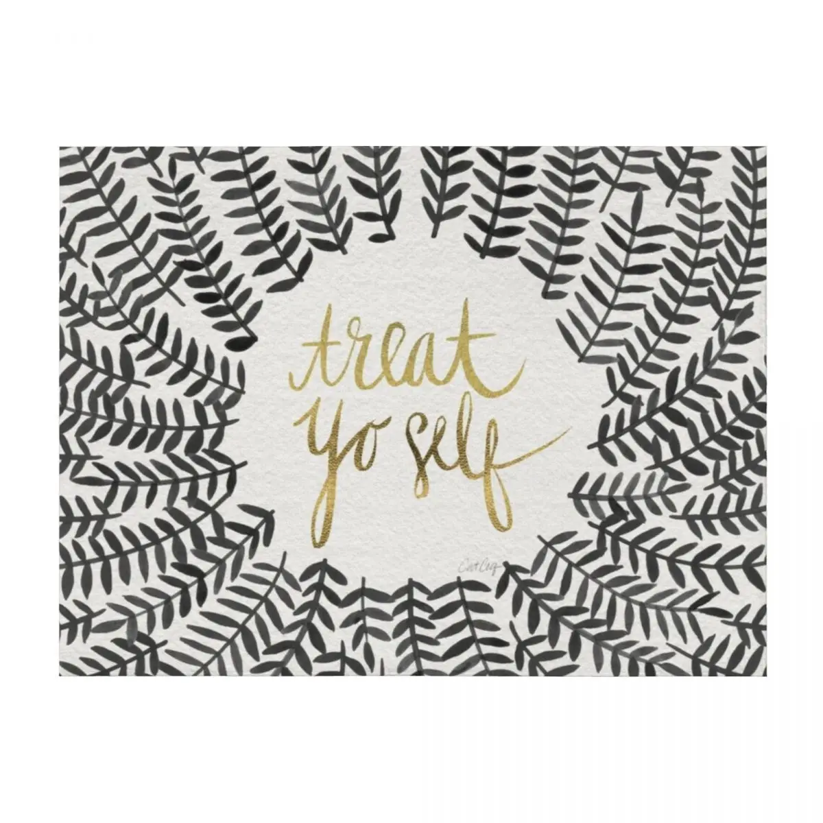 

Treat Yo Self – Black & Gold Throw Blanket Designers Giant Sofa Cute Sofa Throw Blankets