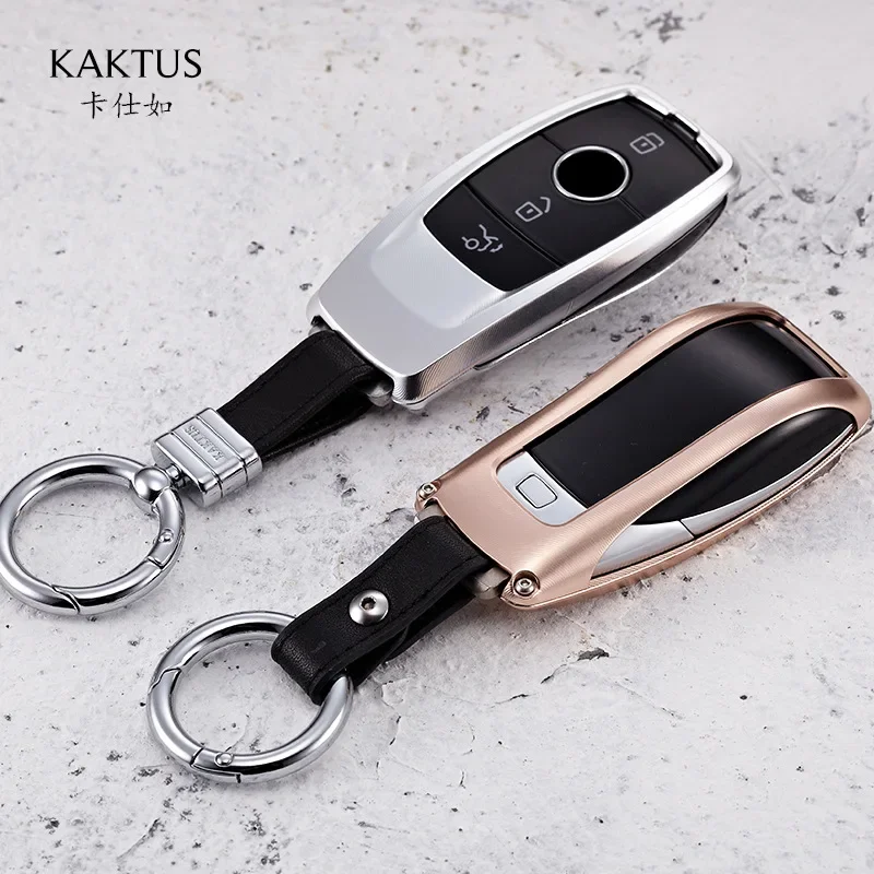 2024 Aluminum Alloy Car Key Case Protective Cover for Men Women Key Purse for Mercedes Benz 2017 E Class C Class Keychain Metal