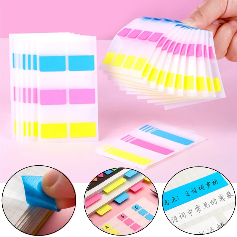 360Pcs Sticky Notes Flags Page Index Stickers Tabs Self Adhesive Page Bookmarks File Divider School Office Supplies Stationary