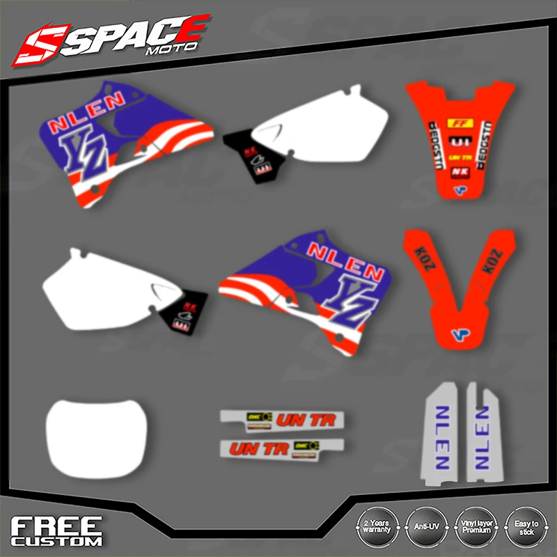 

SPACE Custom Motorcycle Graphics Background Decal for YAMAHA YZ125 250 1996 1997 1998 1999 2000 2001 Stickers Kits 006