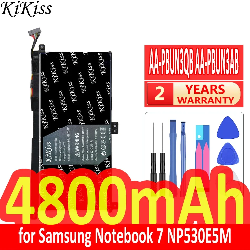 Kikiss-bateria Poderosa para Notebook Samsung 4800mah Aa-pbun3qb Aa-pbun3ab Apto para Notebook7 Np530e5m Np800g5m Np740u5l
