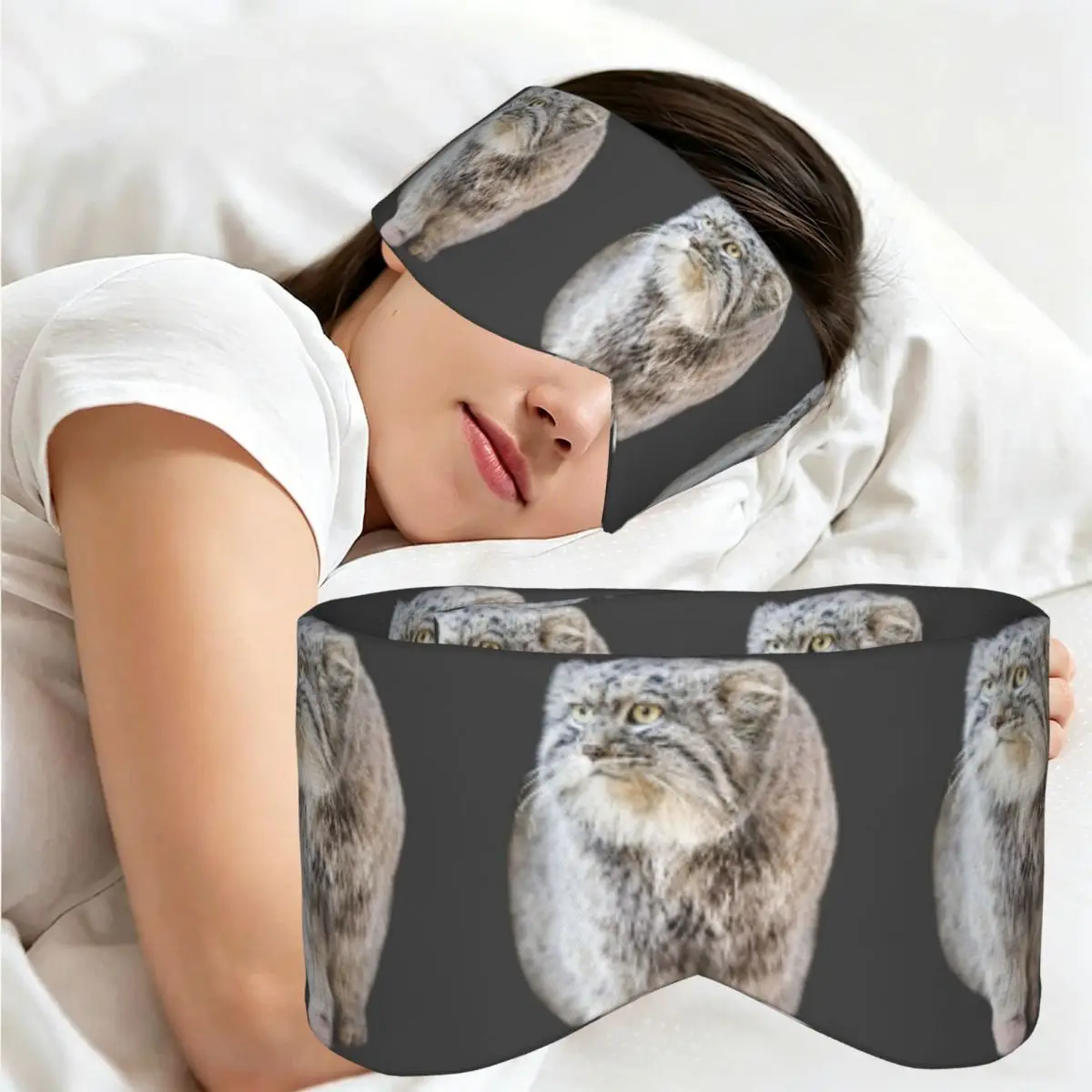 Round Pallas Cat sleep mask Light Blocking Portable Eye Cover for Girls Boys Office Nap Party Gift Eyeshade eyepatch