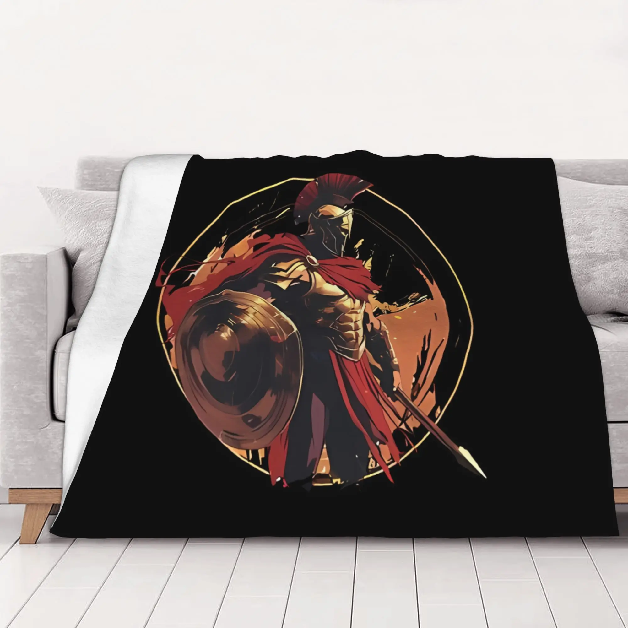 1PC Cyber Spartan  Spartan Helmet Spartan home room decorations Winter Blankets for Adults Bedding Home Interior Sofa Knee