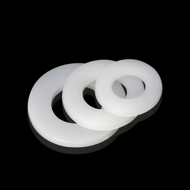 50-100pcs M2-M12 Black/White Plastic Nylon Flat Gasket Washer O-Ring Seal Washer Plane Spacer Insulation M2.5 M3 M4 M5 M6 M8 M10